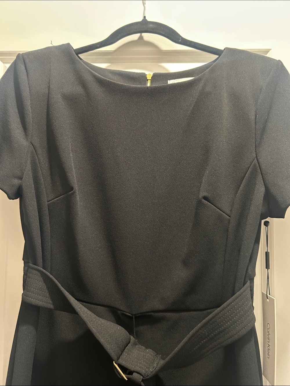 NWT Calvin Klein Black Belted Dress size 14 - Picture 4 of 10